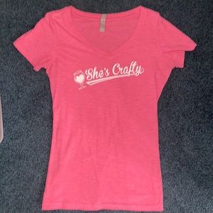 She’s Crafty 🍻 v neck t shirt 👚 size M